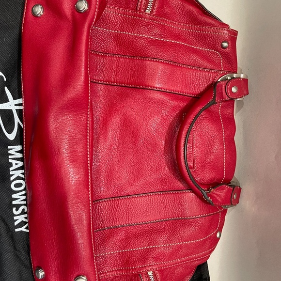 B Makowsky Red shoulder/arm bag - Picture 9 of 13